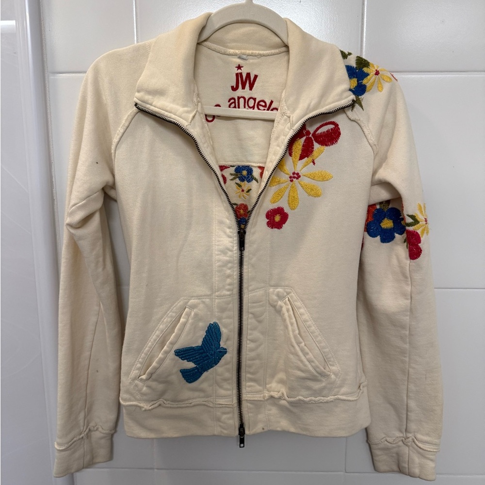 Johnny Was Cream vintage Embroidered Women's Peace Jacket